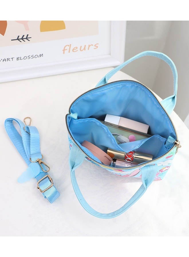 الكرتون الأزرق غرزة الجلود الاطفال حقيبة كروسبودي حقيبة حمل عارضة - Image 3